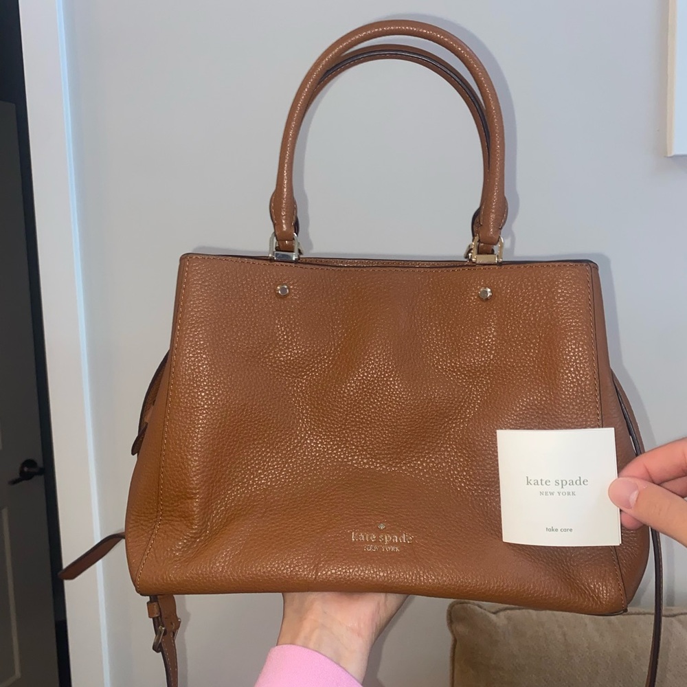 Kate Spade Brown Leather Purse with long and short straps
